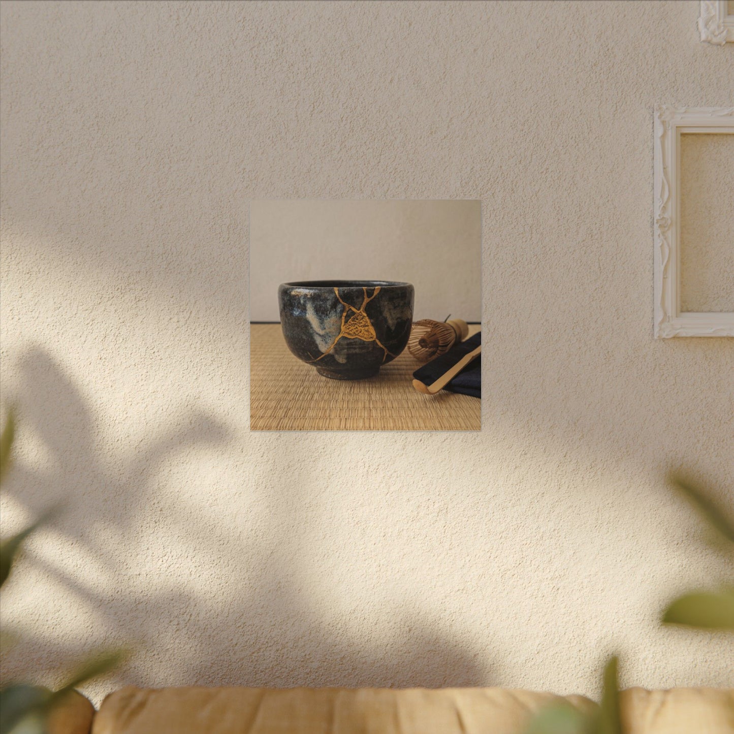 Kanso Tea Ceremony Canvas Art - Kintsugi Gold Vein