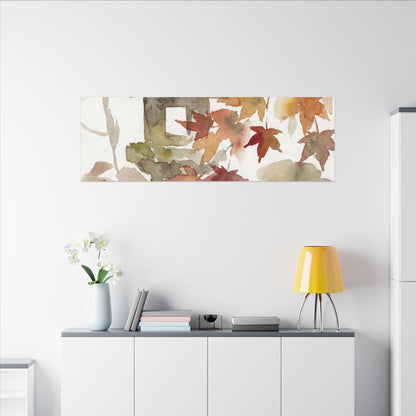 Stone Lantern Watercolor Canvas Art | Earthy Japandi Art