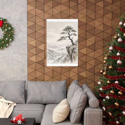Pine Tree Wall Art Print | Winter Japandi Japanese Pattern Art