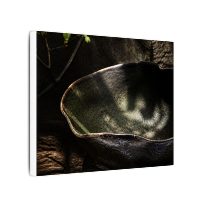 Sophisticated Ceramic Bowl Canvas Art - Dark Texture Dark Japandi