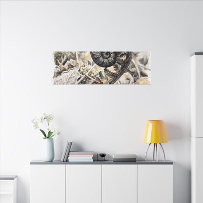 Japandi Fern Unfurling in Golden Hour | Watercolor Canvas Art