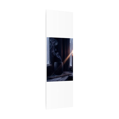 Incense Smoke Winter Canvas Art | Dark Japandi Sophisticated Design