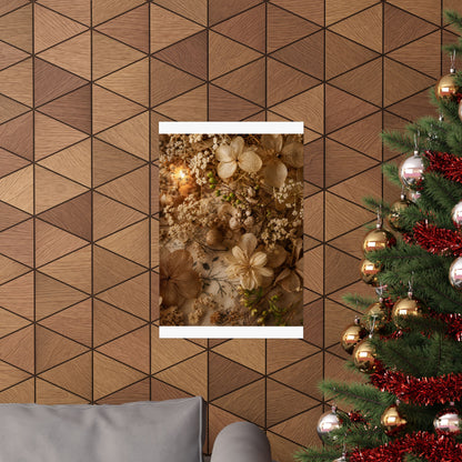 Candlelight Dried Flowers Wall Art Print - Japandi Fukinsei