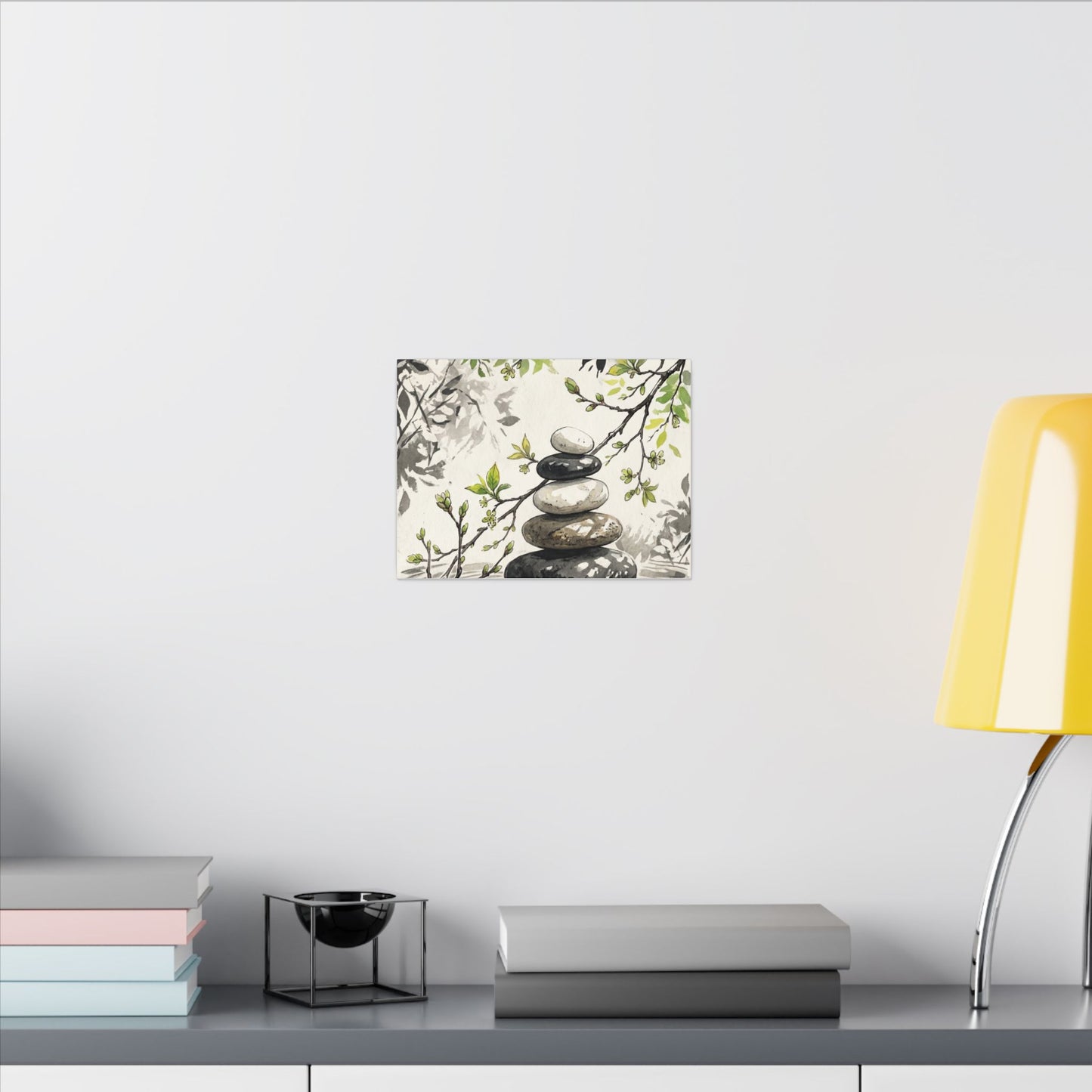 Spring River Stones Japanese Pattern Canvas Art | Elegant Decor