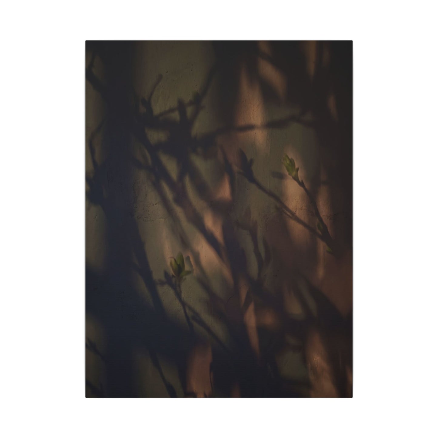 Candlelight Shadow Play Canvas Art - Dark Japandi Shibui