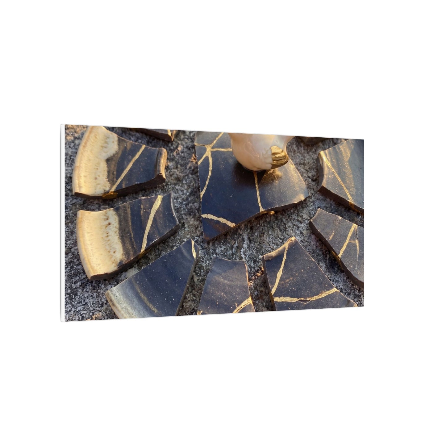 Golden Hour Broken Pottery Canvas Art - Kintsugi Datsuzoku