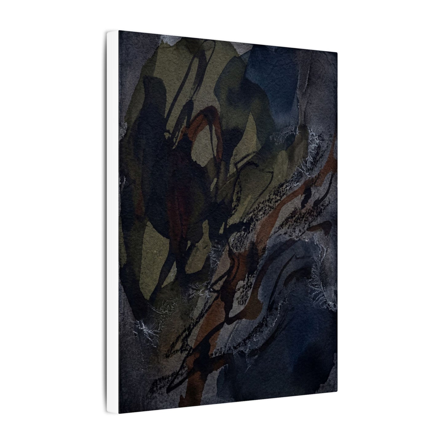 Shadow Play Winter Canvas Art | Dark Japandi Luxurious Design