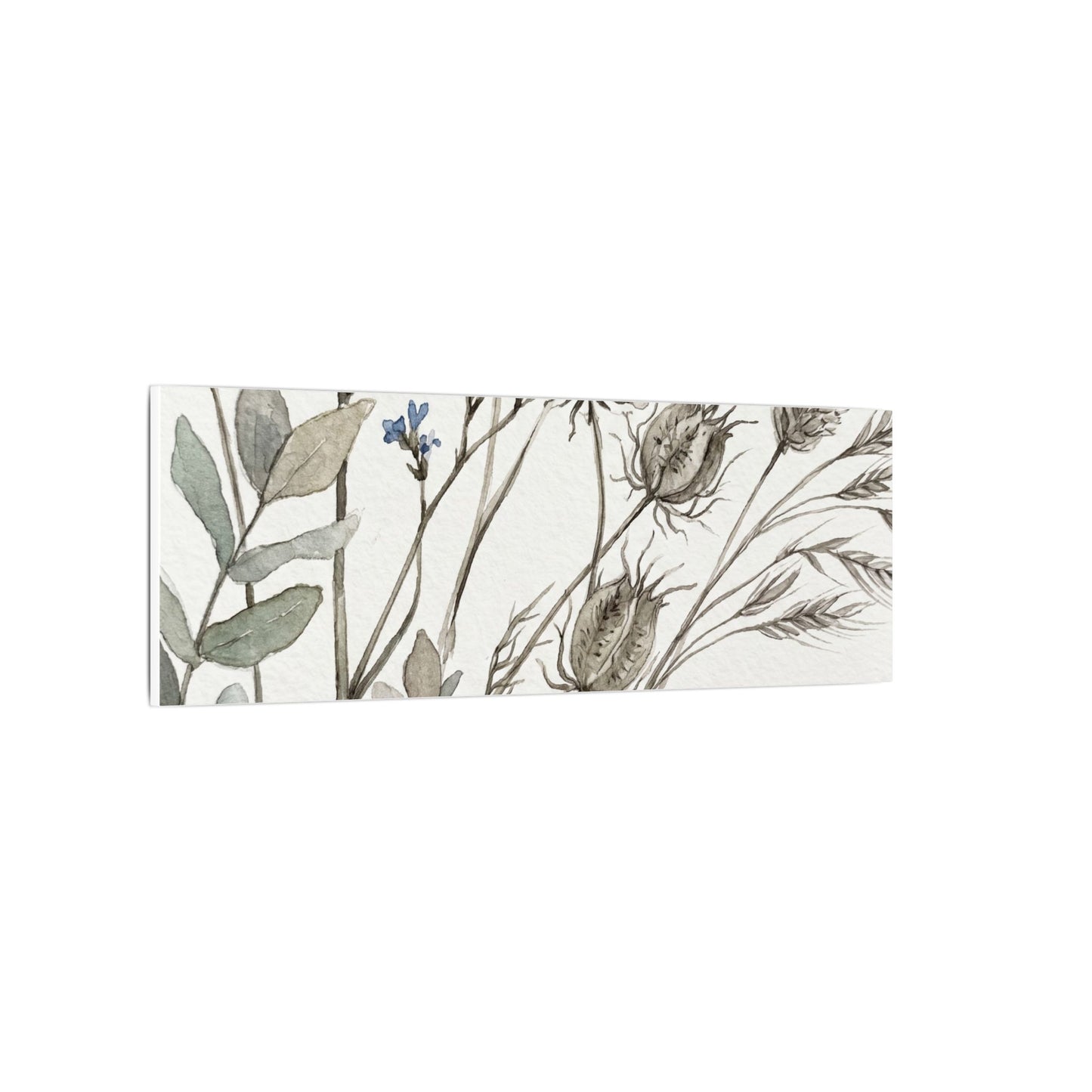 Dried Flowers Canvas Art | Summer Japandi Watercolor Art