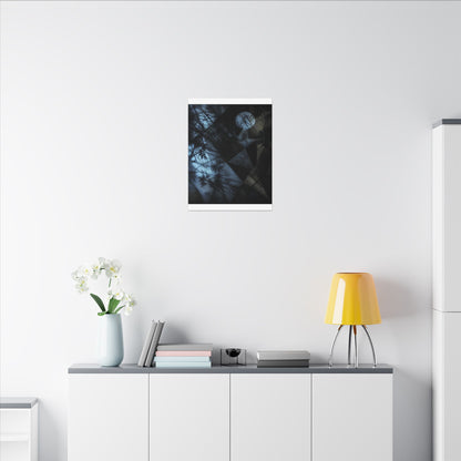 Shadow Play Winter Canvas Art | Dark Japandi Luxurious Design