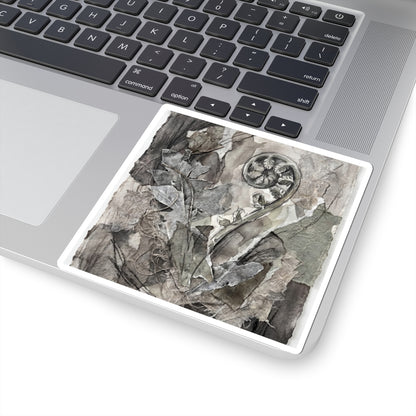 Elegant Fern Unfurling Sticker - Texture Japandi