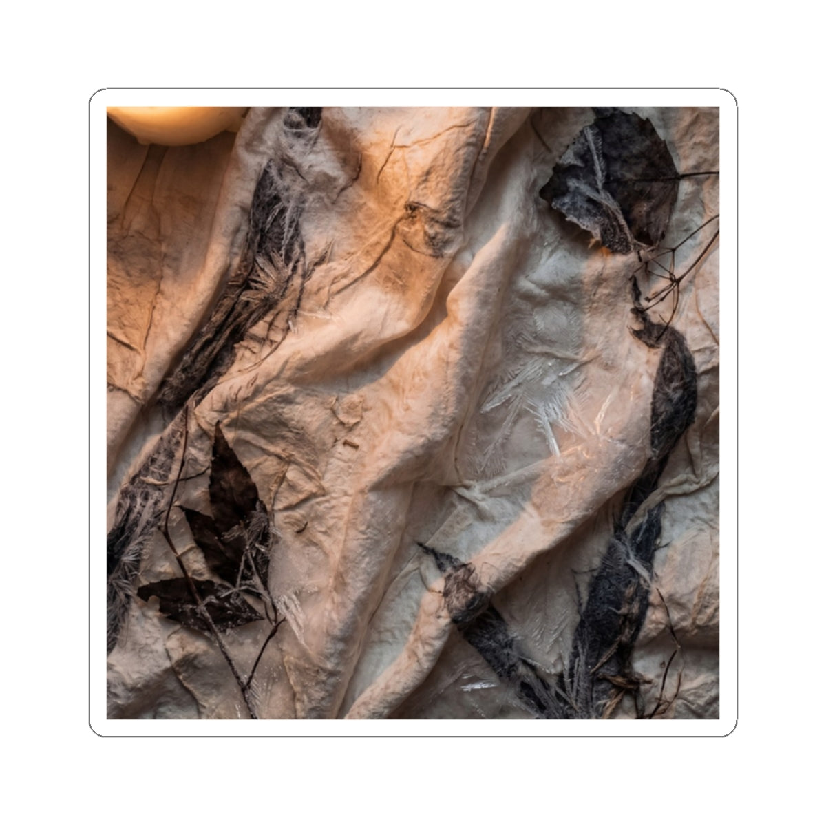 Japandi Silk Drape in Candlelight | Texture Sticker Art Print