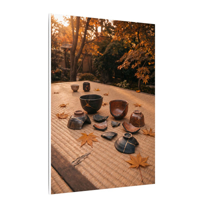 Golden Hour Tea Ceremony Canvas Art - Kintsugi Shibui
