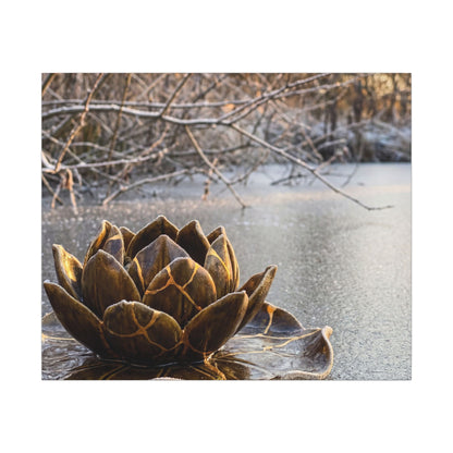 Lotus Flower Gold Repair Canvas Art | Beautiful Kintsugi Art