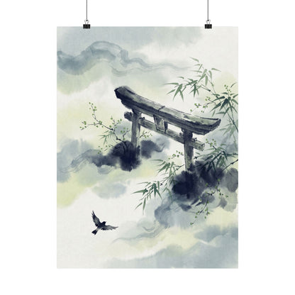 Torii Gate Spring Wall Art Print | Zen Peaceful Design
