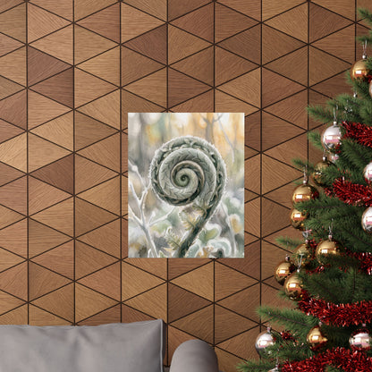 Fern Unfurling Wall Art Print | Winter Japandi Watercolor Art