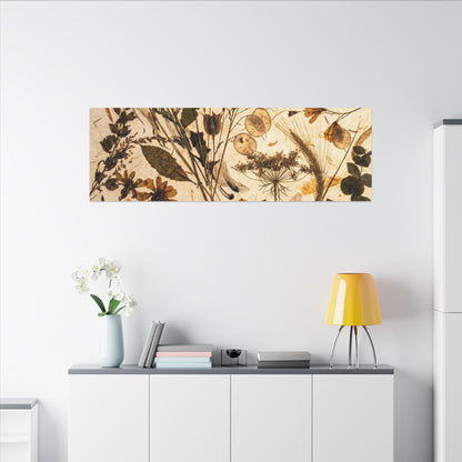 Dried Flowers Summer Canvas Art | Japandi Neutral Design