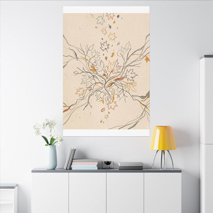 Warm Shadow Play Canvas Art - Minimal Line Japandi