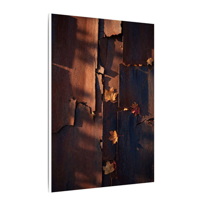 Seijaku Rust Patina Canvas Art - Dark Japandi Shadow Zen