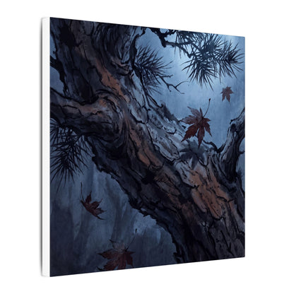 Atmospheric Pine Tree Canvas Art - Shadow Zen Dark Japandi