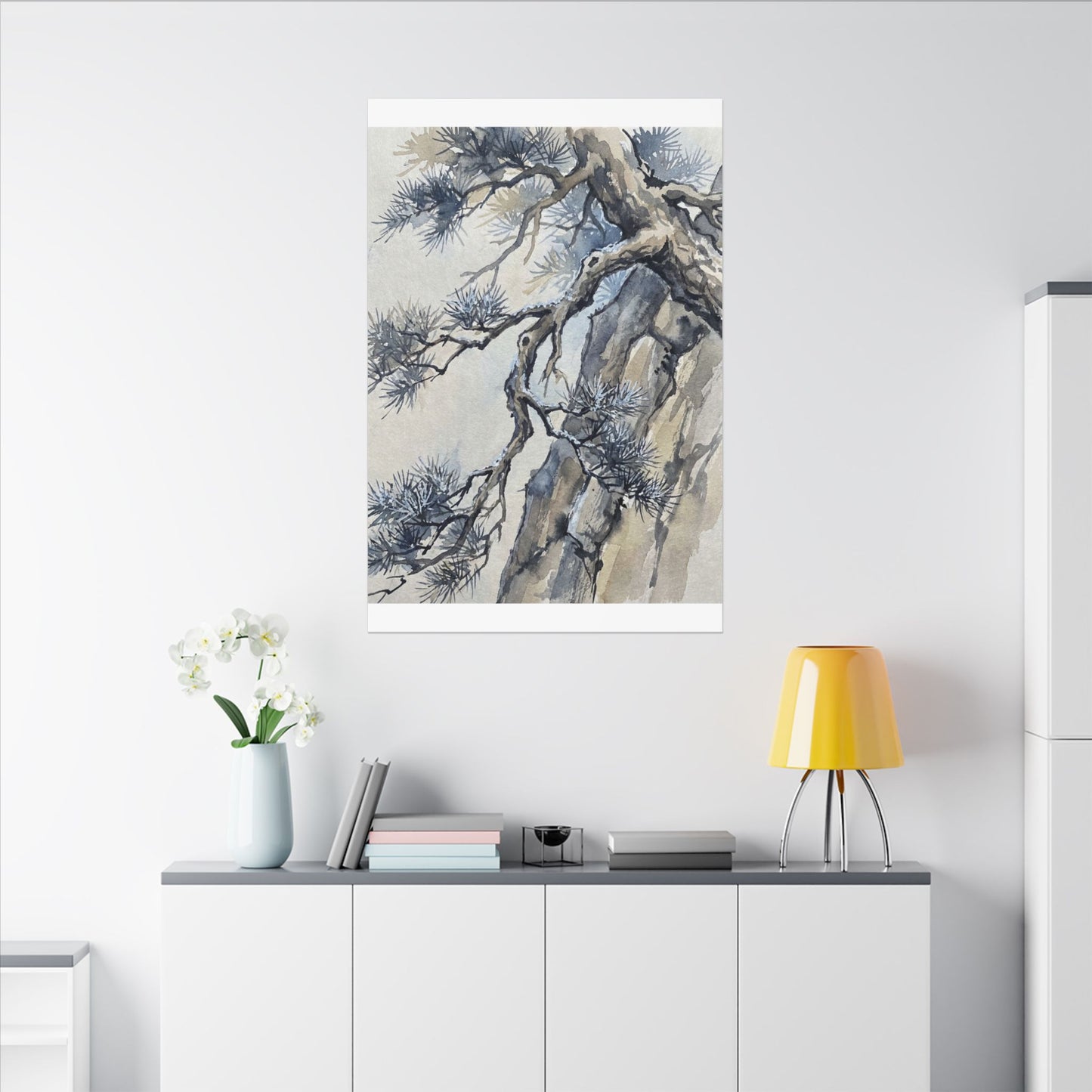 Moonlight Pine Tree Canvas Art - Japandi Seijaku