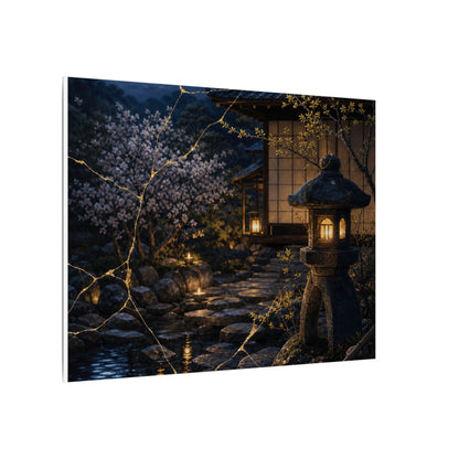 Seijaku Moonlit Garden Canvas Art - Kintsugi Gold Vein