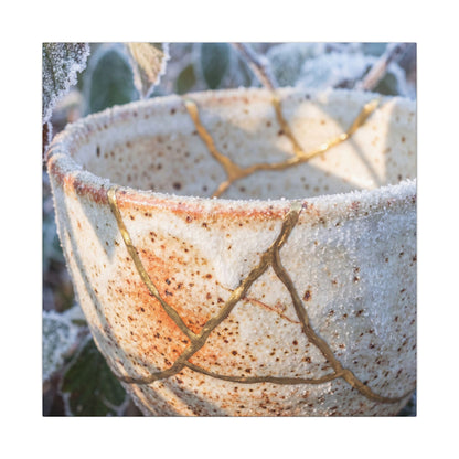 Resilient Ceramic Bowl Canvas Art - Gold Vein Kintsugi