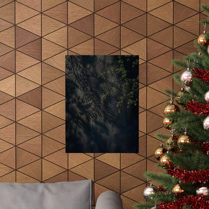 Dark Japandi Shadow Play in Overcast | Moody Minimal Wall Art Print