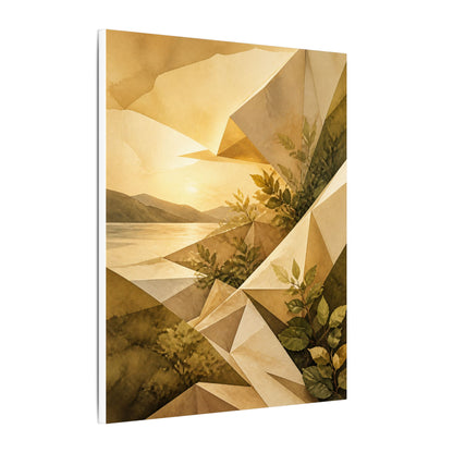 Golden Hour Paper Fold Canvas Art - Japandi Ma