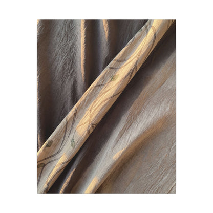 Warm Silk Drape Canvas Art - Japanese Pattern Japandi