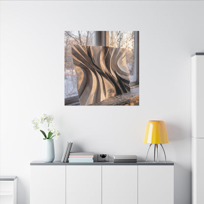 Mono No Aware Paper Fold Canvas Art - Japandi Minimal Line