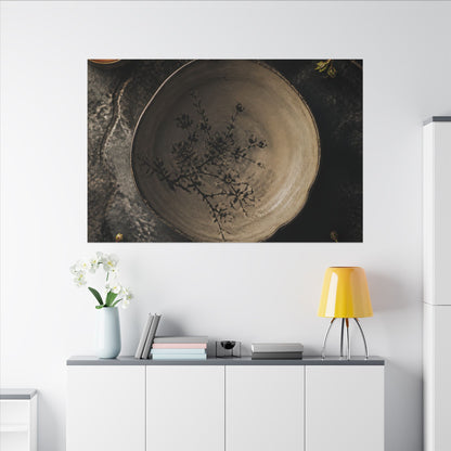 Ceramic Bowl Spring Canvas Art | Japandi Earthy Design