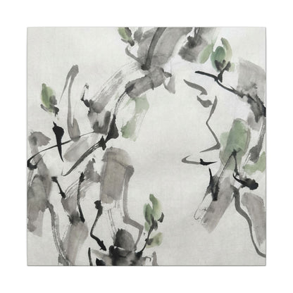 Zen Ink Brushstroke in Overcast | Sumi E Canvas Art
