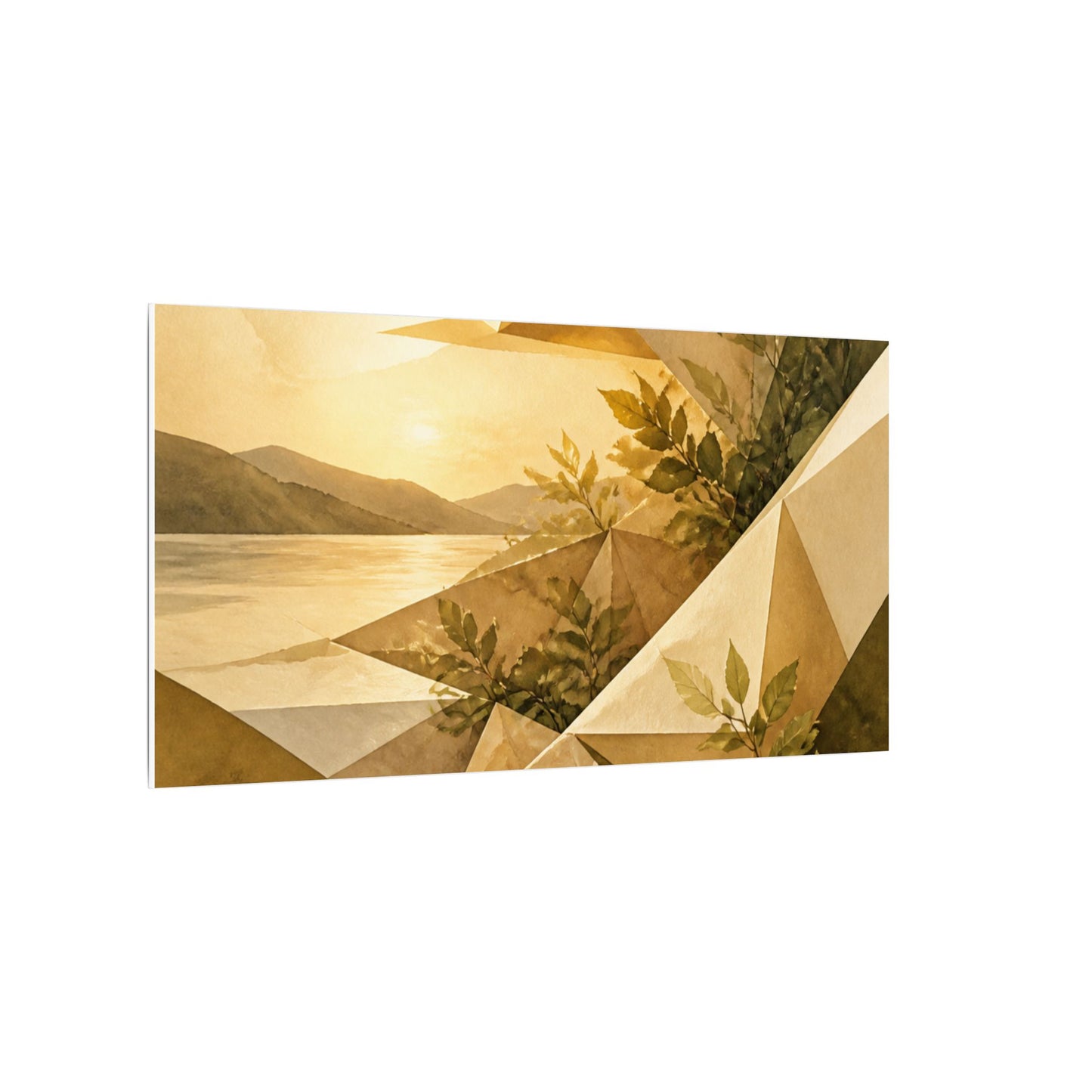 Golden Hour Paper Fold Canvas Art - Japandi Ma