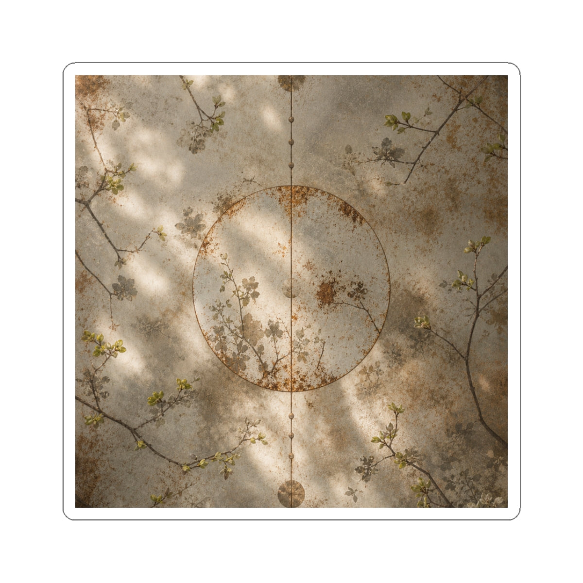 Kanso Rust Patina Sticker - Japandi Japanese Pattern