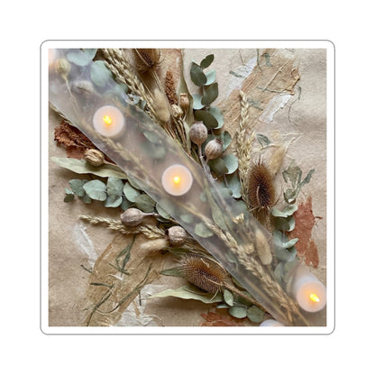 Dried Flowers Texture Sticker | Elegant Japandi Art Art Print