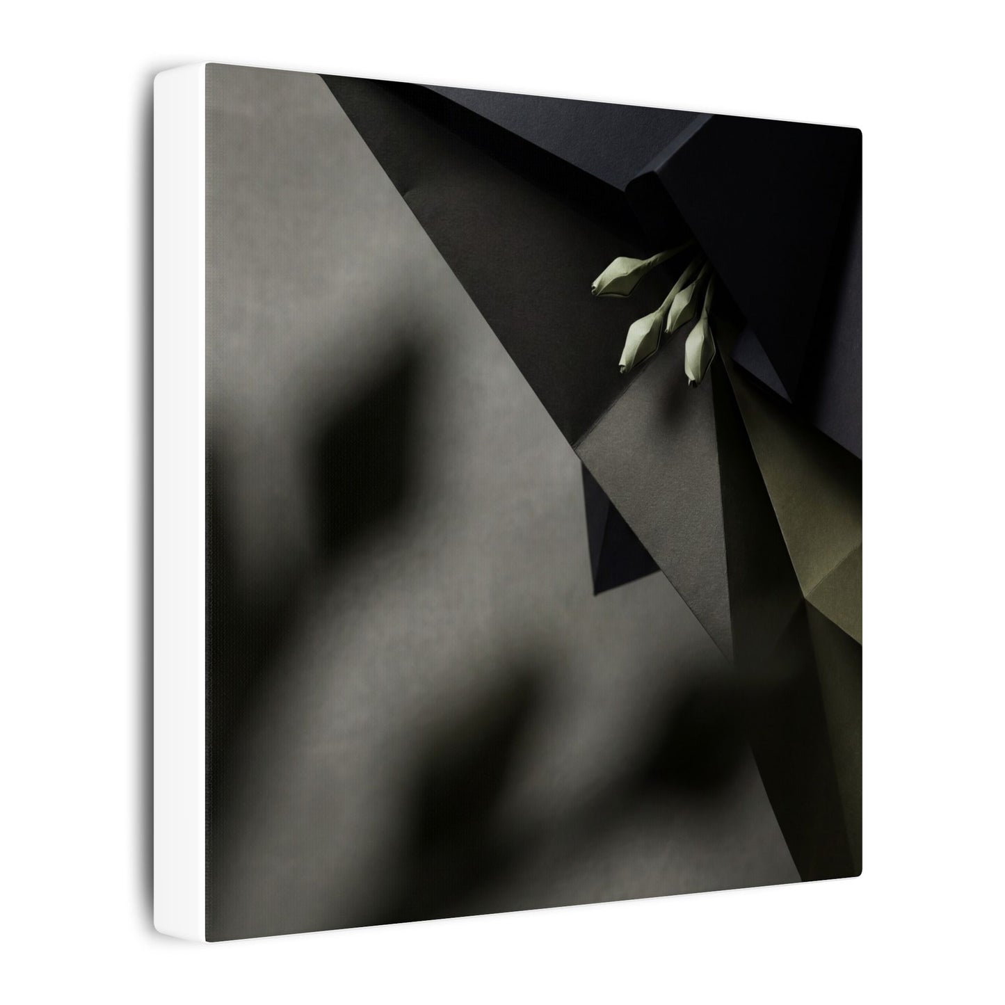 Paper Fold Moody Minimal Canvas Art | Luxurious Dark Japandi Art