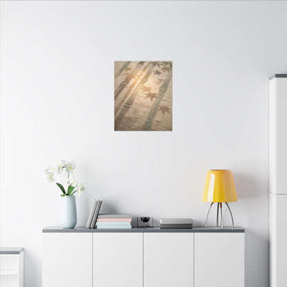 Autumn Bamboo Grove Japanese Pattern Canvas Art | Neutral Decor