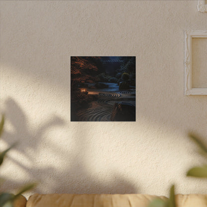 Summer Rock Garden Shadow Zen Canvas Art | Moody Decor
