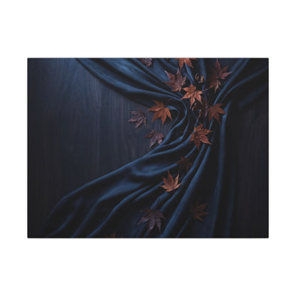 Silk Drape Autumn Canvas Art | Dark Japandi Sophisticated Design