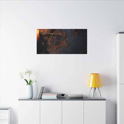 Candlelight Rust Patina Canvas Art - Dark Japandi Ma