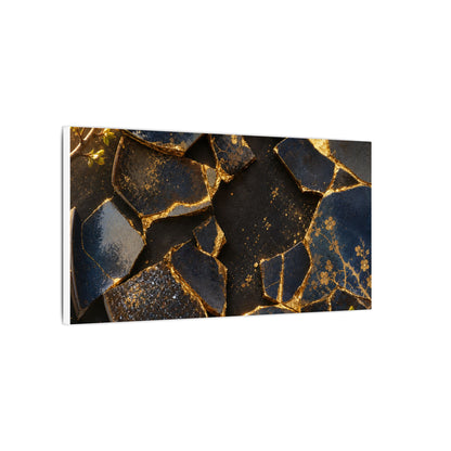 Golden Hour Broken Pottery Canvas Art - Kintsugi Ma