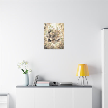 Warm Paper Fold Canvas Art - Watercolor Japandi