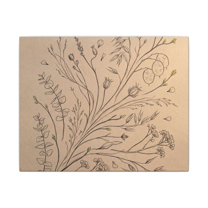 Dried Flowers Canvas Art | Spring Japandi Minimal Line Art