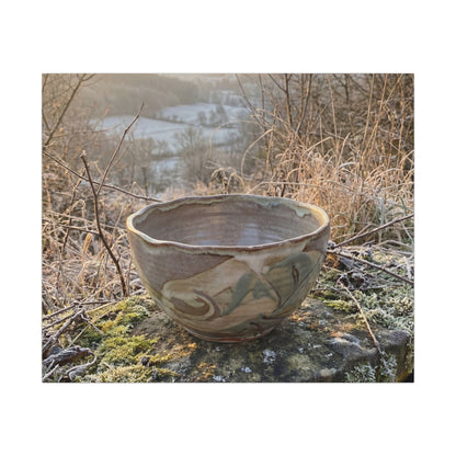 Golden Hour Ceramic Bowl Canvas Art - Japandi Shibui