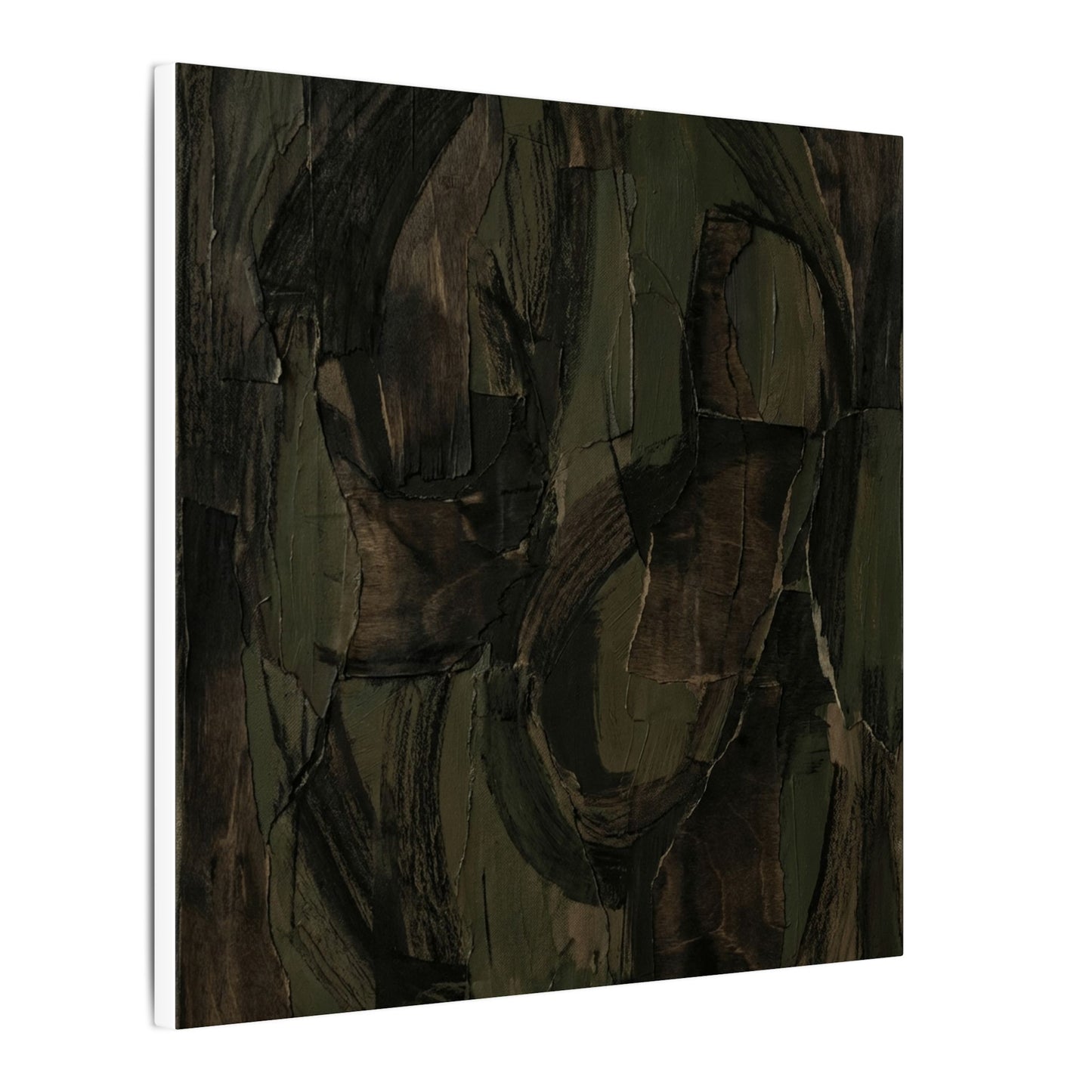Mixed Media Dark Japandi Textured Canvas Art