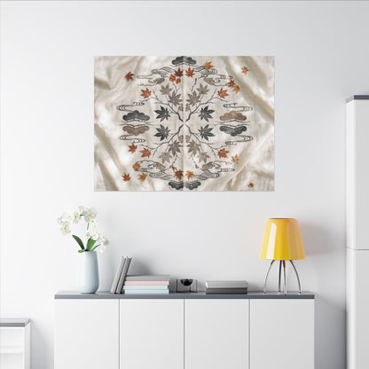 Elegant Silk Drape Canvas Art - Japanese Pattern Japandi