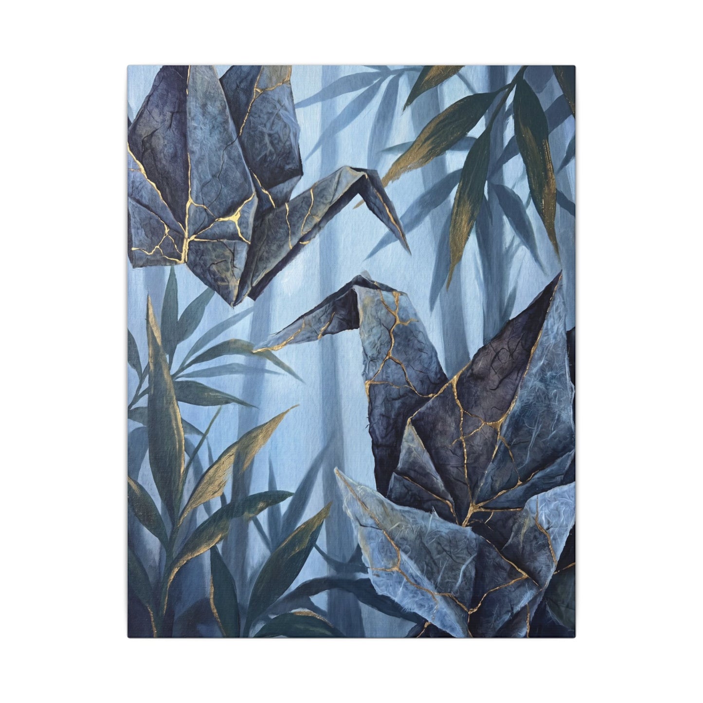 Paper Fold Canvas Art | Summer Kintsugi Crackle Gold Art
