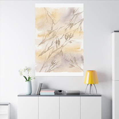 Shadow Play Winter Canvas Art | Japandi Warm Design