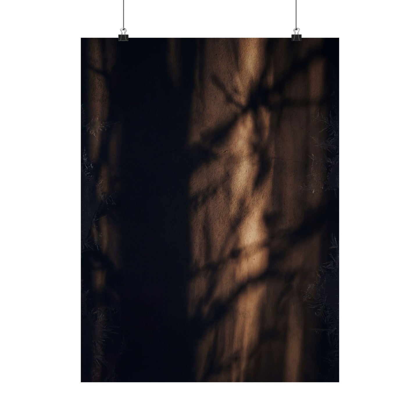 Dark Japandi Shadow Play in Candlelight | Moody Minimal Wall Art Print Art Print