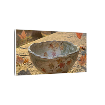 Japandi Ceramic Bowl in Golden Hour | Japanese Pattern Canvas Art